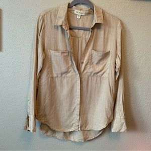 Cloth and Stone Beige Painters Button Down